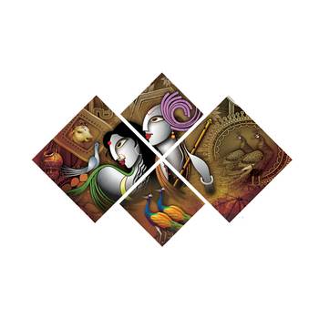 Set of 4 Radha Krishna Premium Canvas Painting 1