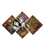 Set of 4 Radha Krishna Premium Canvas Painting