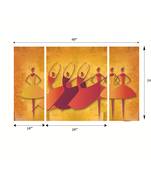 Set of 3 Abstract Dancing Lady Premium Canvas Painting