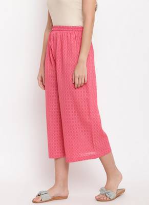 Brick Pink Dobby Palazzo 1