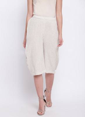 Beige Crinkle Straight Pant 1