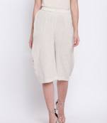 Beige Crinkle Straight Pant