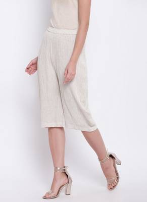 Beige Crinkle Straight Pant 2