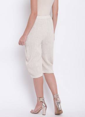 Beige Crinkle Straight Pant 3