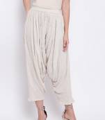 Beige Crinkle Ruffled Pant