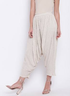 Beige Crinkle Ruffled Pant 2