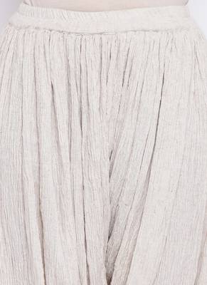 Beige Crinkle Ruffled Pant 4
