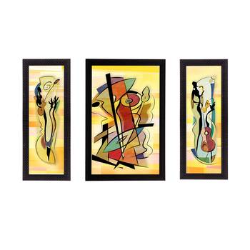 Set of 3 Abstract Object Satin Matt Texture UV Art Painting 1