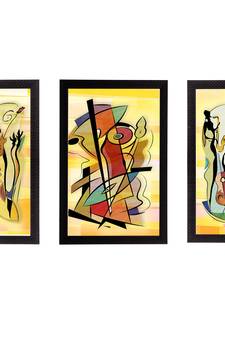 Set of 3 Abstract Object Satin Matt Texture UV Art Painting