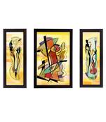 Set of 3 Abstract Object Satin Matt Texture UV Art Painting