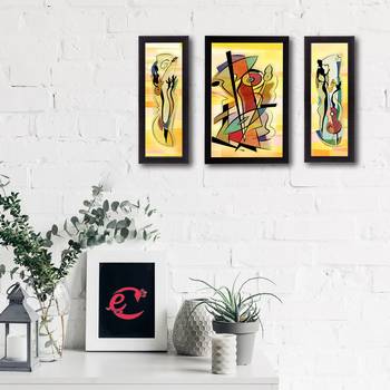 Set of 3 Abstract Object Satin Matt Texture UV Art Painting 2