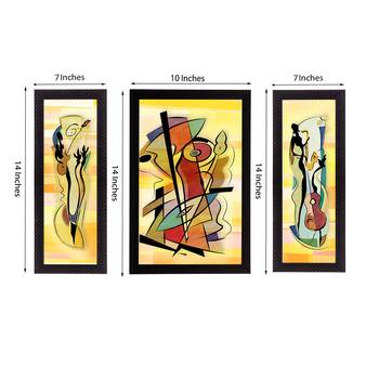 Set of 3 Abstract Object Satin Matt Texture UV Art Painting 3