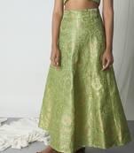 Chartreuse Green Brocade Skirt