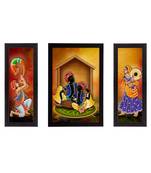 Set of 3 Musician Satin Matt Texture UV Art Painting