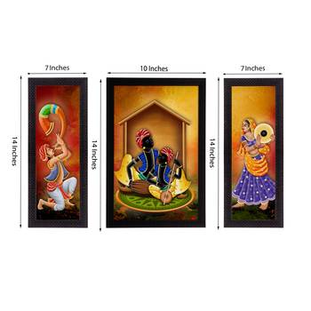 Set of 3 Musician Satin Matt Texture UV Art Painting 3