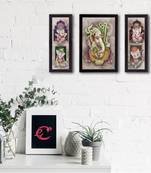 Set of 3 Lord Ganesha Satin Matt Texture UV Art Painting