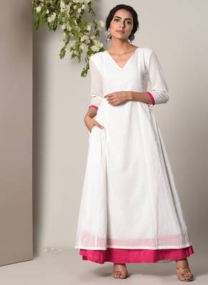 White Pink Peek-a-Boo Dress 1