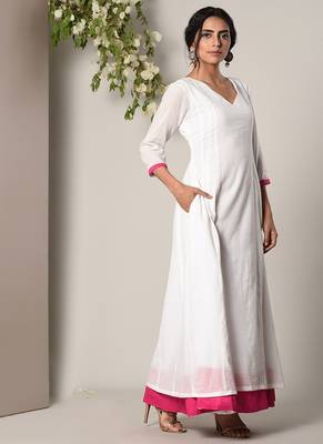 White Pink Peek-a-Boo Dress 3
