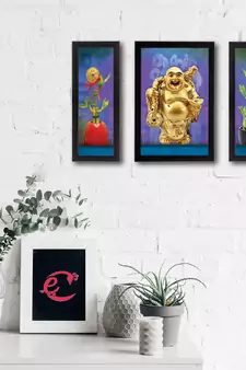 Set of 3 Lord Buddha Satin Matt Texture UV Art Painting
