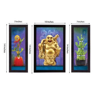 Set of 3 Lord Buddha Satin Matt Texture UV Art Painting 3