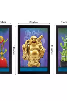 Set of 3 Lord Buddha Satin Matt Texture UV Art Painting