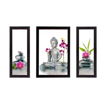 Set of 3 Lord Buddha Satin Matt Texture UV Art Painting 1