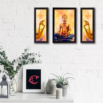 Set of 3 Lord Buddha Satin Matt Texture UV Art Painting 2