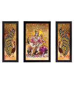 Set of 3 Radha Krishna Satin Matt Texture UV Art Painting
