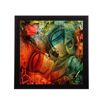 Abstract Loving Couple Satin Matt Texture UV Art Painting 1