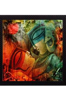 Abstract Loving Couple Satin Matt Texture UV Art Painting