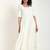 white Chicken Bordered Flare Dress