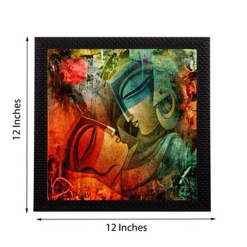 Abstract Loving Couple Satin Matt Texture UV Art Painting 3