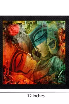 Abstract Loving Couple Satin Matt Texture UV Art Painting