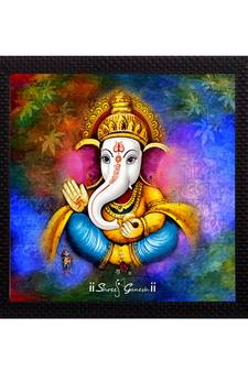 Lord Ganesha Satin Matt Texture UV Art Painting