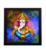Lord Ganesha Satin Matt Texture UV Art Painting