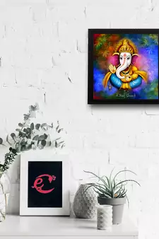 Lord Ganesha Satin Matt Texture UV Art Painting