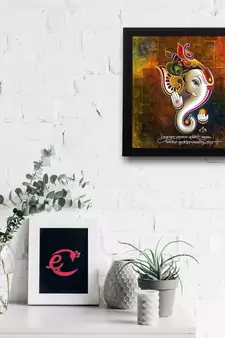 Lord Ganesha Satin Matt Texture UV Art Painting