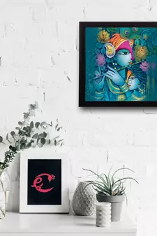 Radha Krishna Satin Matt Texture UV Art Painting