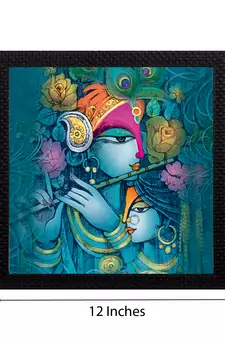 Radha Krishna Satin Matt Texture UV Art Painting