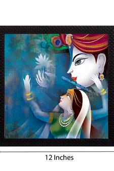 Radha Krishna Satin Matt Texture UV Art Painting