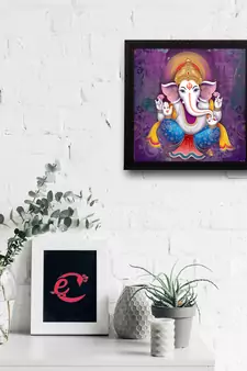 Lord Ganesha Satin Matt Texture UV Art Painting