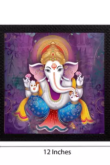 Lord Ganesha Satin Matt Texture UV Art Painting