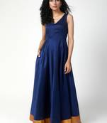 Blue Gold Bordered Dress