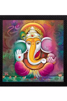 Lord Ganesha Satin Matt Texture UV Art Painting