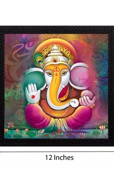 Lord Ganesha Satin Matt Texture UV Art Painting