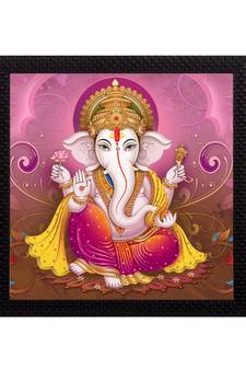 Lord Ganesha Satin Matt Texture UV Art Painting