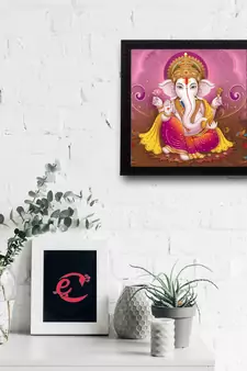 Lord Ganesha Satin Matt Texture UV Art Painting