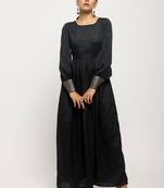 Black Foil Cuff Dress