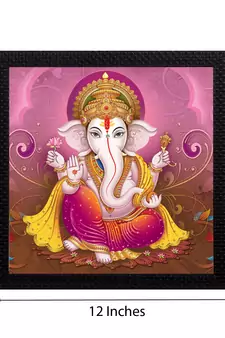 Lord Ganesha Satin Matt Texture UV Art Painting