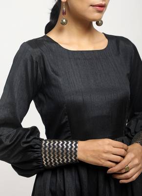 Black Foil Cuff Dress 5